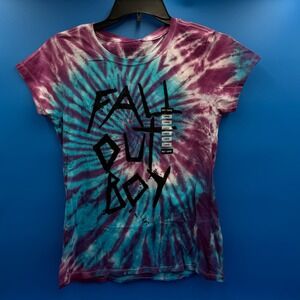 Fall Out Boy Tie Dye T Shirt Womens Large Hot Topic Graphic Tee - 2018 Tee